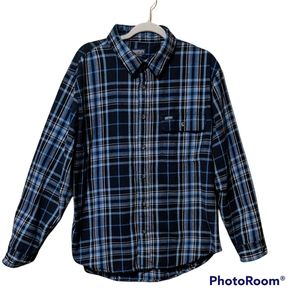 Smiths flannel plaid casual button down shirt layering work wear 2XL
